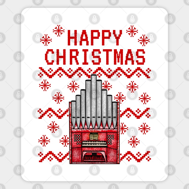 Church Organ Ugly Christmas Organist Church Musician Magnet by doodlerob